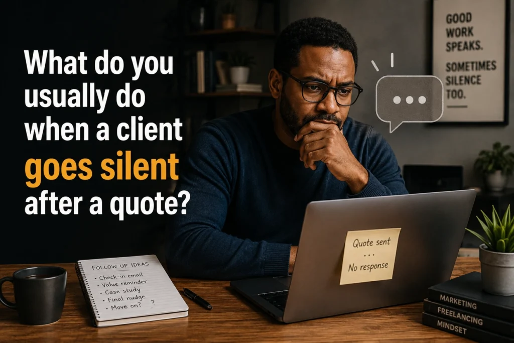 client goes quiet after a quote