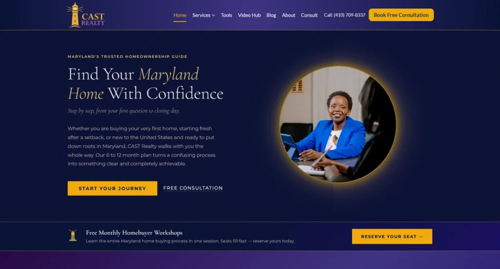 Cast Realty website homepage