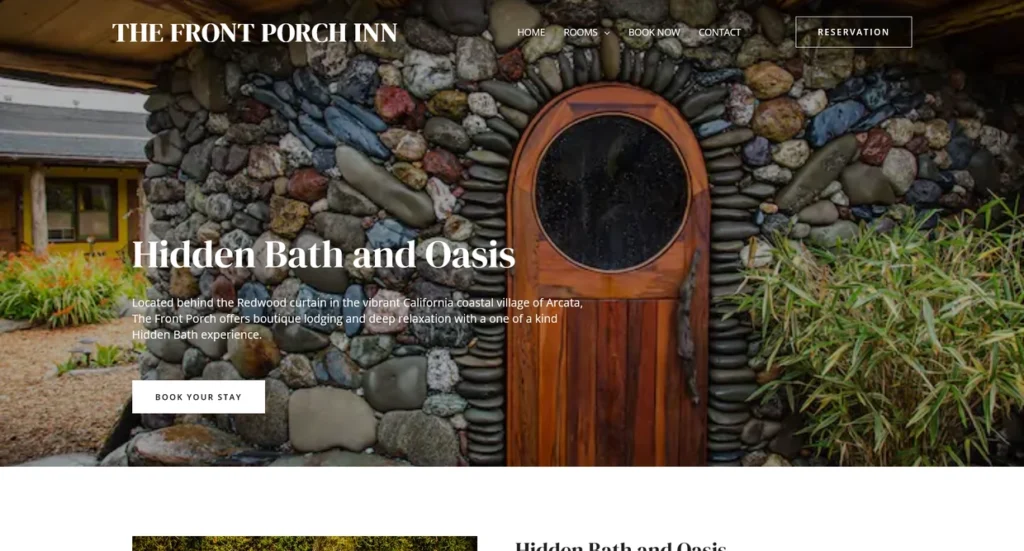 Front Porch Inn website homepage