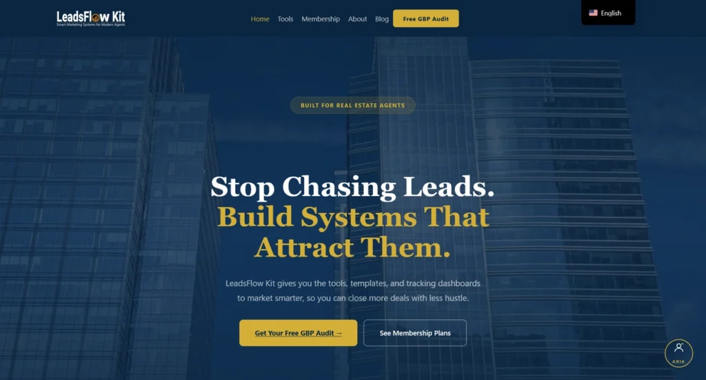 LeadsFlow Kit website homepage