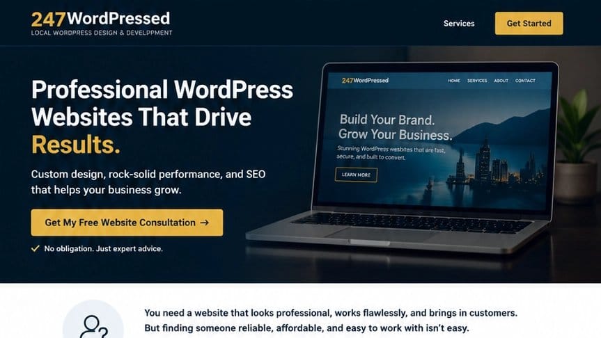 Example of a well-structured landing page with clear headline and single CTA